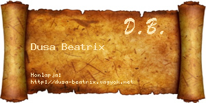 Dusa Beatrix névjegykártya